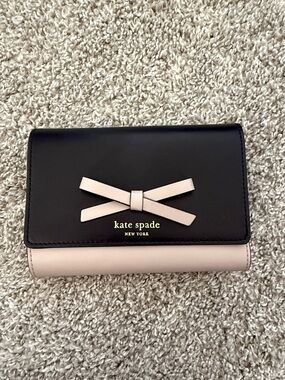 kate spade Black & Blush Bow Continental Wallet